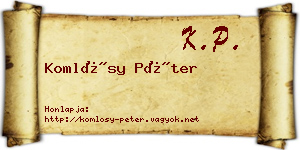 Komlósy Péter névjegykártya