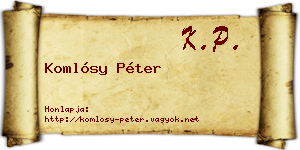 Komlósy Péter névjegykártya