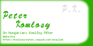 peter komlosy business card